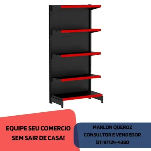 Gondola de Parede 5 Bandejas Preta Polar 