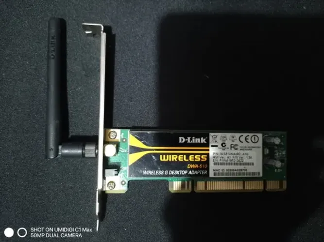 Placa De Rede Wireless Wifi Pci D-link Dwa-510 54mbps 802 (Usado)