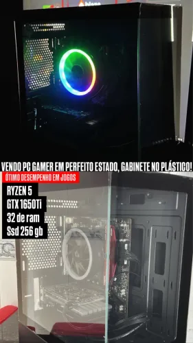 Vendo Pc gamer em excelente estado! Gabinete no plástico!!