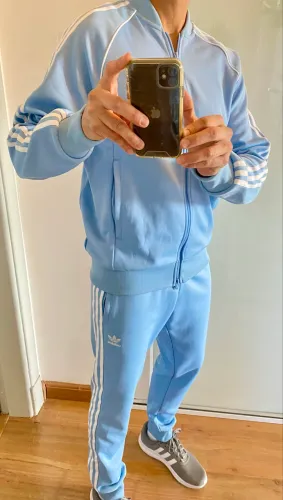 Conjunto agasalho adidas classics azul celeste nunca usado novinho!