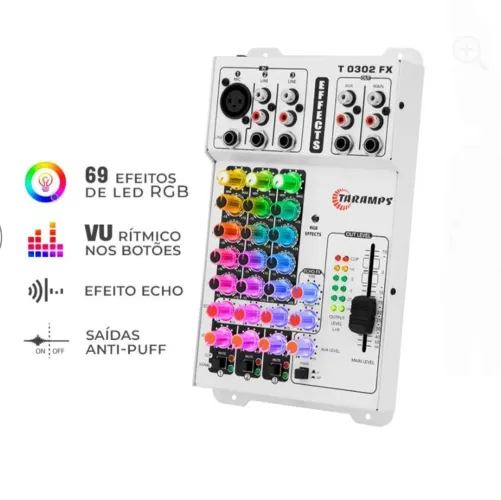 Mesa de áudio taramps 3 canais T0302 Multicolor