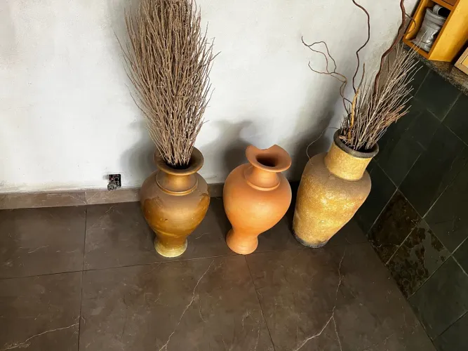 Potes de barro- decoração 