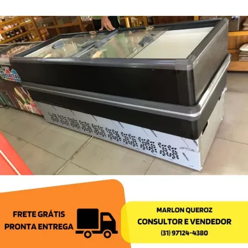 Ilha de Congelados 2 Metros Preta 127/220v Polar