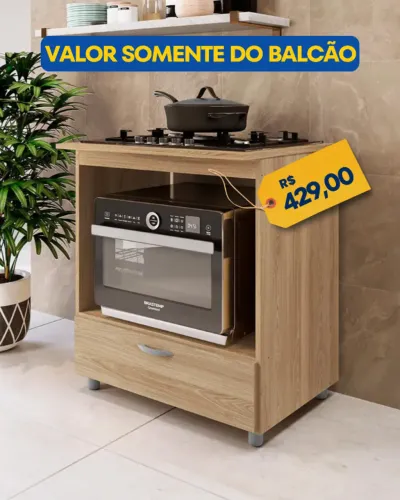 Balcão para Cooktop Mel 5 BC - Entrega e Monta na Hora