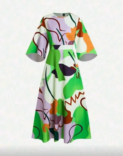 Vestido longo estampado