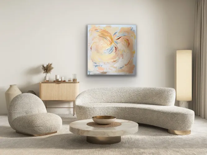 Quadro decorativo abstrato 100x100cm