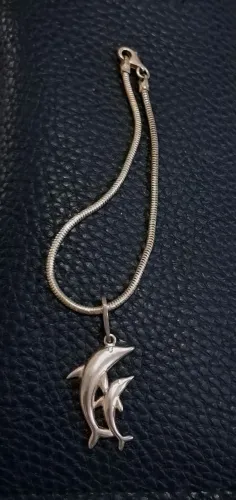 Pulseira de prata com pingente