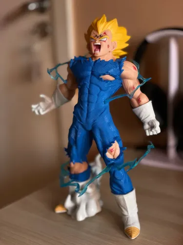 Dragon Ball Z Anime Figure, Majin Vegeta, Super Saiyan, Estátua, Modelo Estatueta, 27cm