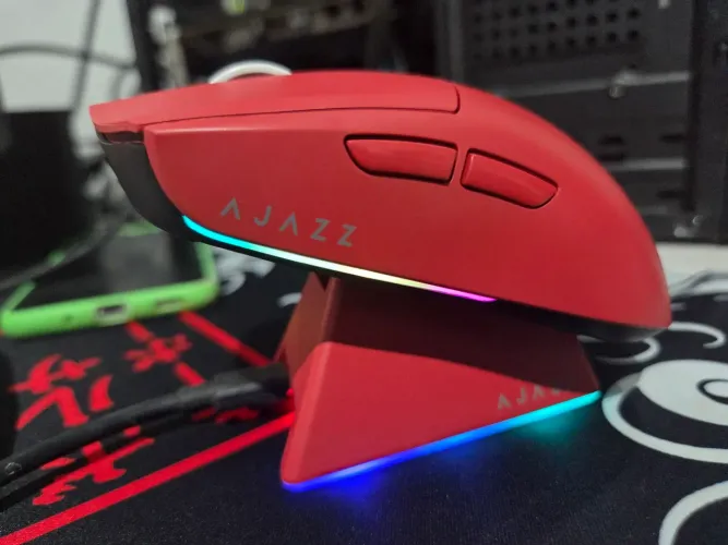 Mouse sem fio com dock de carregamento AJAZZ AJ139 V2 RED