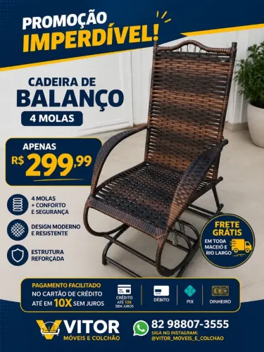 OFERTAS DE CADEIRA DE BALANÇO 4 MOLAS