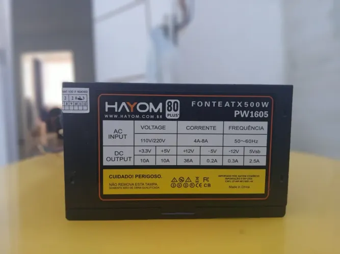 Fonte de Alimentação Hayom 500W ATX