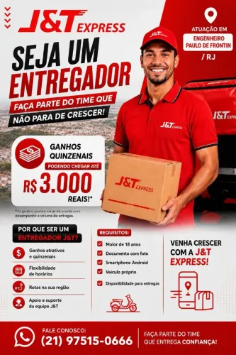 Vaga - Entregador para Eng Paulo de Frontin