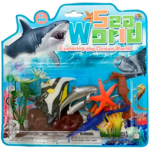 kit animal marinho de pvc sea worls com acessorios 11 pecas hpr229 gy204