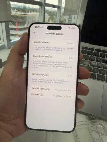 Iphone 15 Pro Max 256 Tinanio Cinza Natural