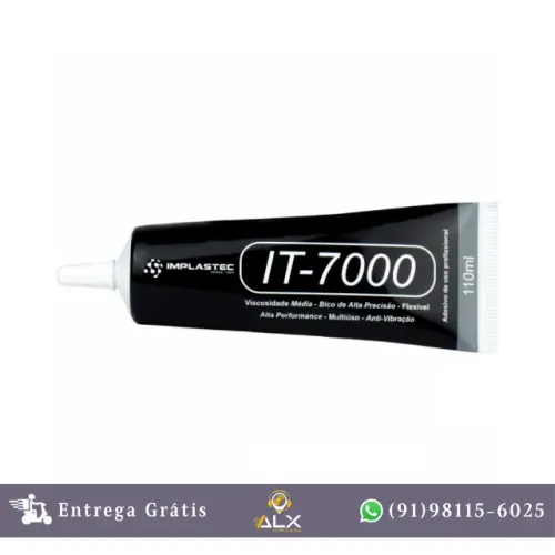 Adesivo para Tela Profissional It7000 Preta 110ml Implastec *ENTREGA GRÁTIS*