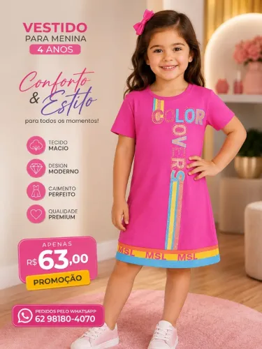 VESTIDO COLORIDO 4 ANOS MARISOL