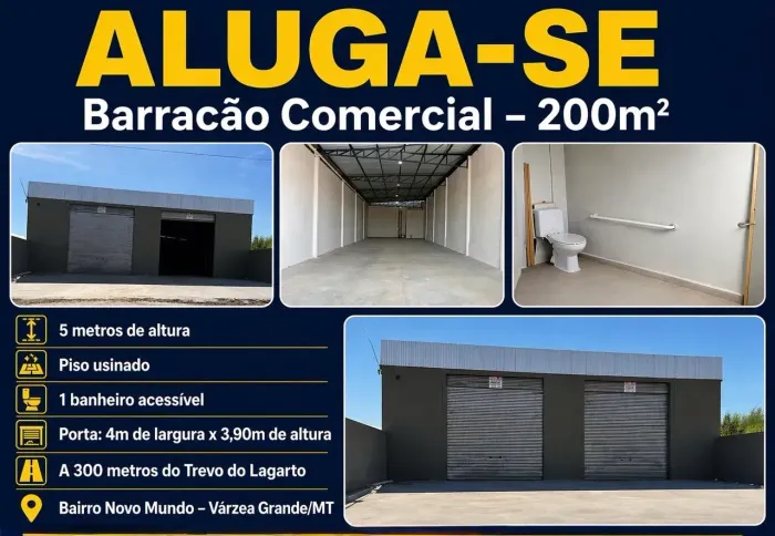 2 BARRACÃO / GALPÃO / DEPÓSITO / ARMAZÉM / CONSTRUÇÃO NOVA, REGIÃO TREVO LAGARTO, VÁRZEA G