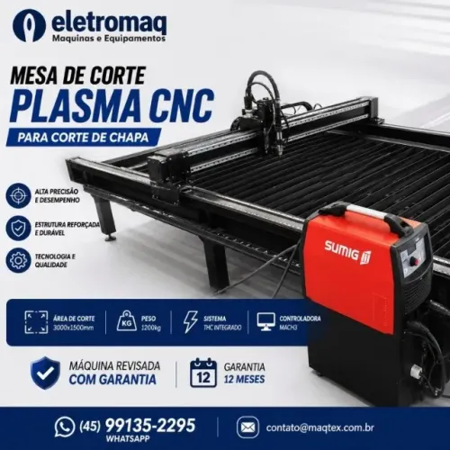 Mesa de Corte CNC Plasma / Sob Encomenda (Nova)