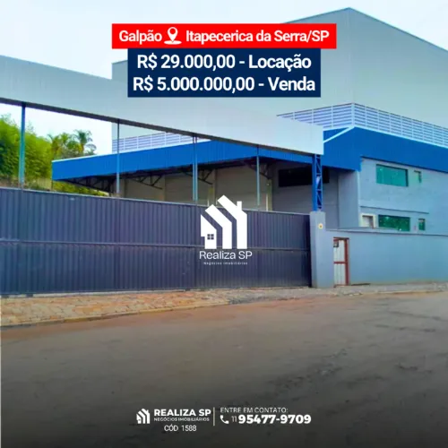 Galpão locação e venda 820m² Itapecerica da Serra