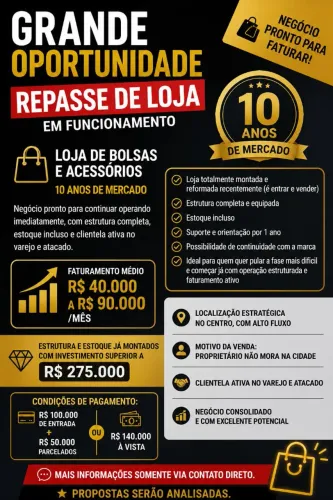 Grande oportunidade ponto comercial 