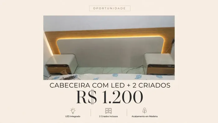 Cabeceira de cama sub Box super King 3,5 m