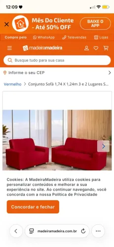 Vendo dois sofá um grande e um pequeno vermelho seminovo baratinho