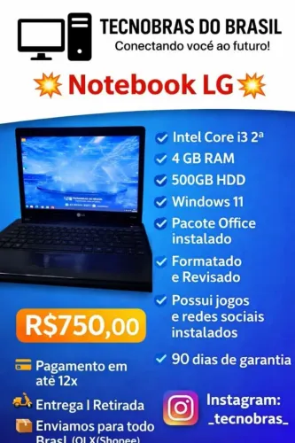 Notebook LG com jogos