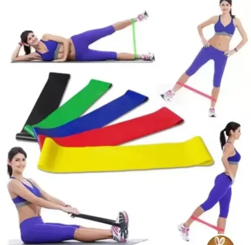 Kit com 5 faixas elásticas pra ginástica