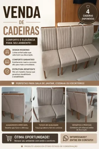 Kit 4 cadeiras