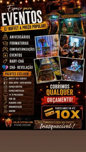 Espaço p/Eventos + Buffet que cabe no seu orçamento