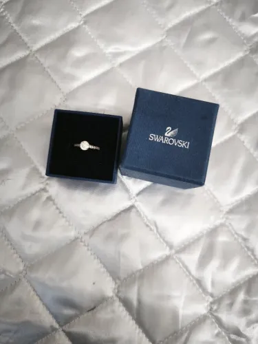 Anel Solitário Swarovski Original Tam. 55 / ARO 15 Com Caixa
