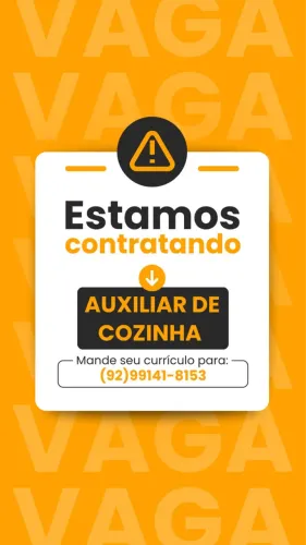 Vaga para auxiliar de cozinha