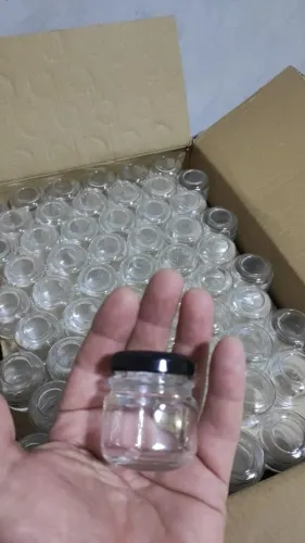 Unidade - Pote de vidro Mini 40ml com tampa metálica 38mm