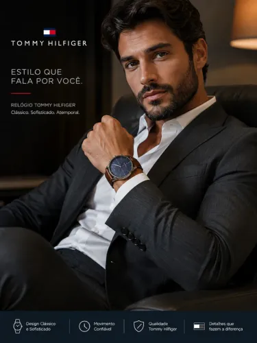 Relógio Tommy Hilfiger Original Masculino - Pulseira de Couro