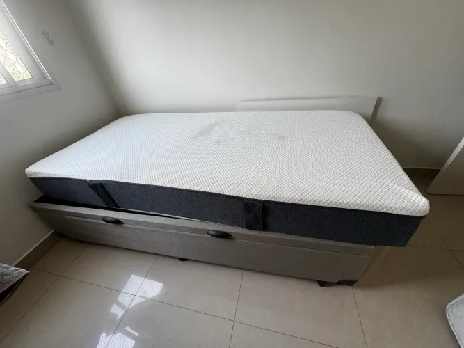 Cama baú com colchão solteiro Emma