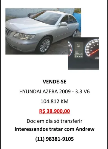 Hyundai Azera GLS 3.3 V6 24V 4P Aut. 2009