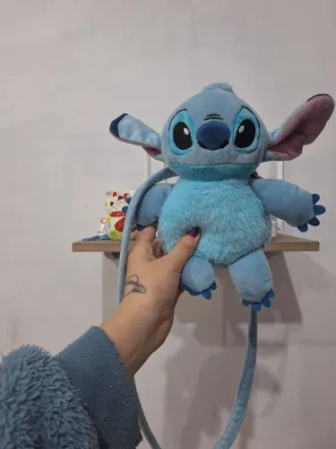 Bolsa de pelúcia infantil Stitch com ziper