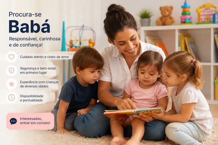 Vaga babá das 13:00 as 18:30