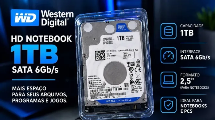 HD WD Blue 1TB SATA 2,5? para Notebook