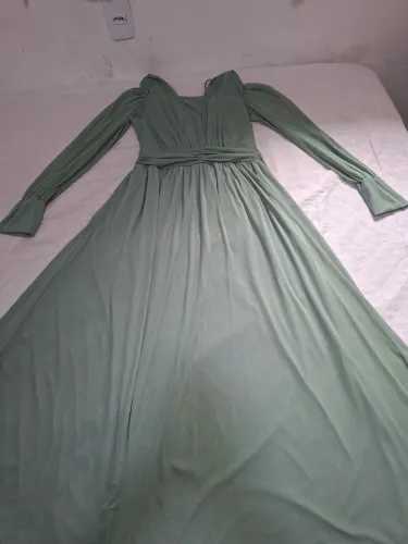 Vestido Longo Tule Verde Oliva GG