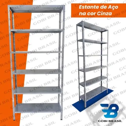 Estante Aço Dupla Gobi 6 Bandeja 90cm