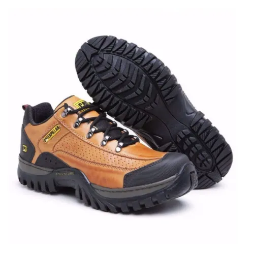 Bota Estilo Sapatênis Caterpillar Trilha Trabalho Masculina Resistente Couro Látego Oferta
