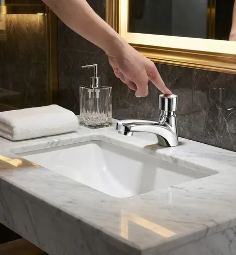 Torneira De Pressão Para Banheiro e Lavabo Aço Inox Fc-140