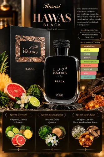 Perfume Rasasi Hawas Black 100ml Eau De Parfum