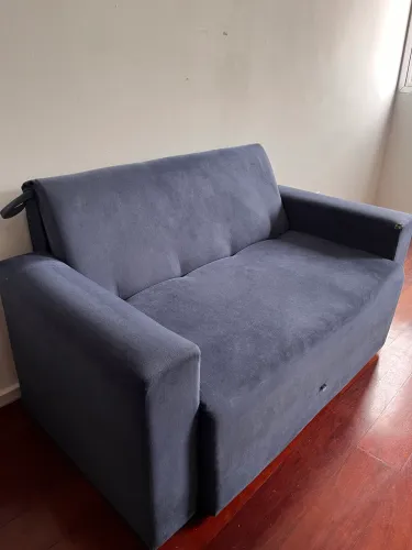 Sofá cama casal azul marinho