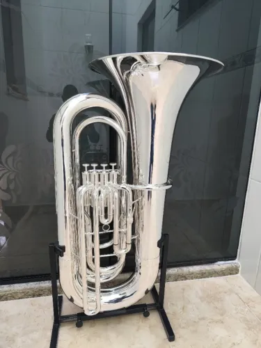 Tuba 4/4 Sinfonica Kings Brasil J981 Sib Prateada- NOVA/ Troco/Parcelo 18x