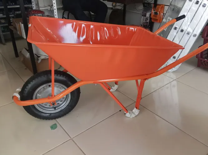 Carrinho de Mão Reforçado Metálico Laranja Novo