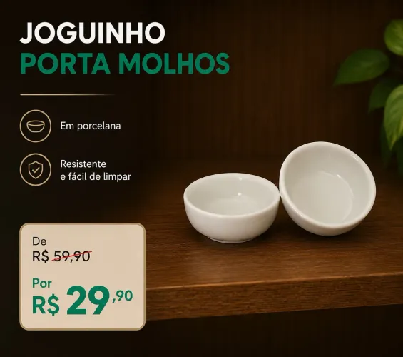 Joguinho de Porta Molhos em Porcelana