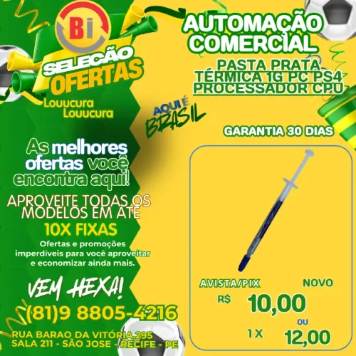 Pasta Térmica Halnziye HY510 Cinza 1g Prata resfriamento CPU