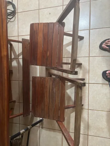 Jogo de mesa madeira 
